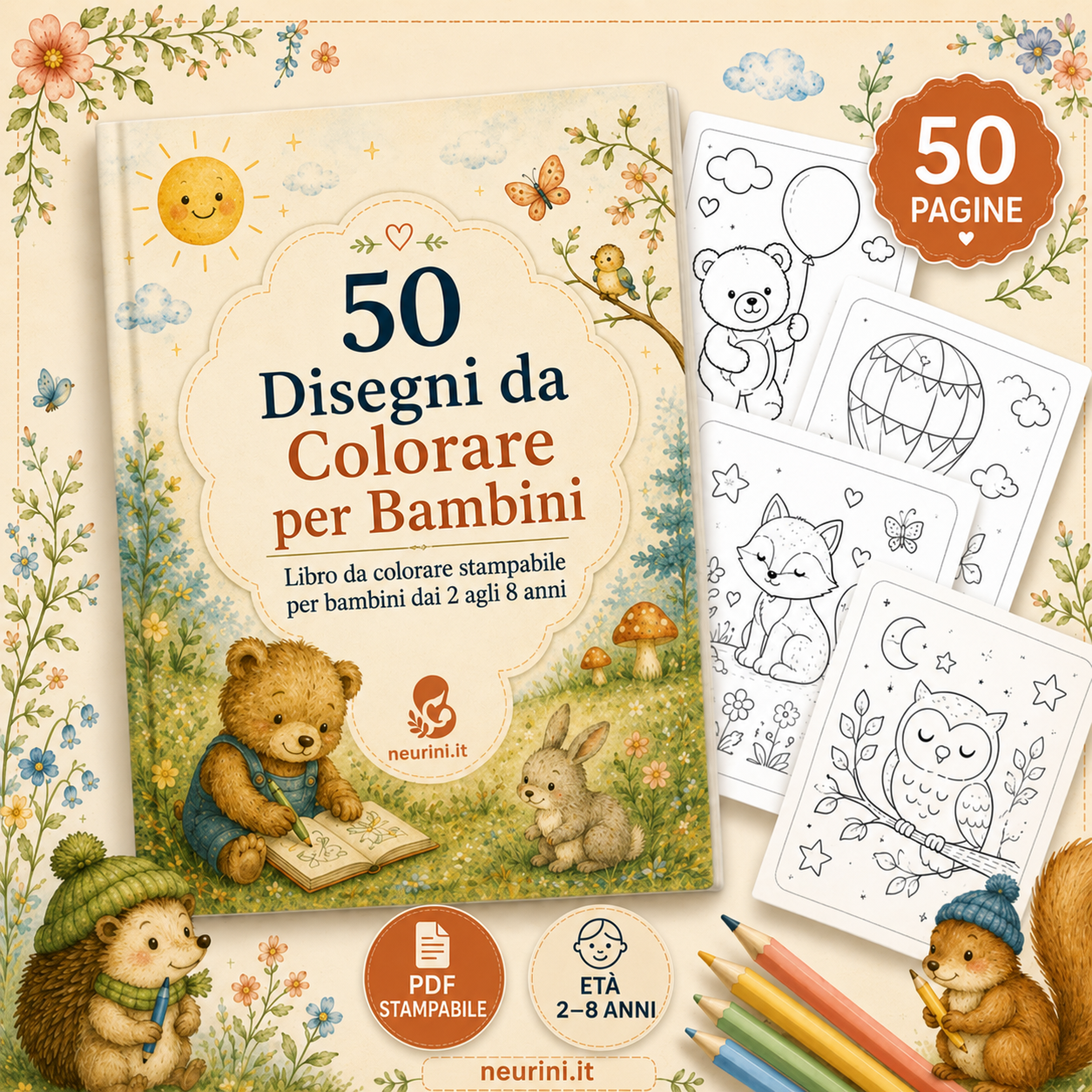 50 disegni da colorare per bambini